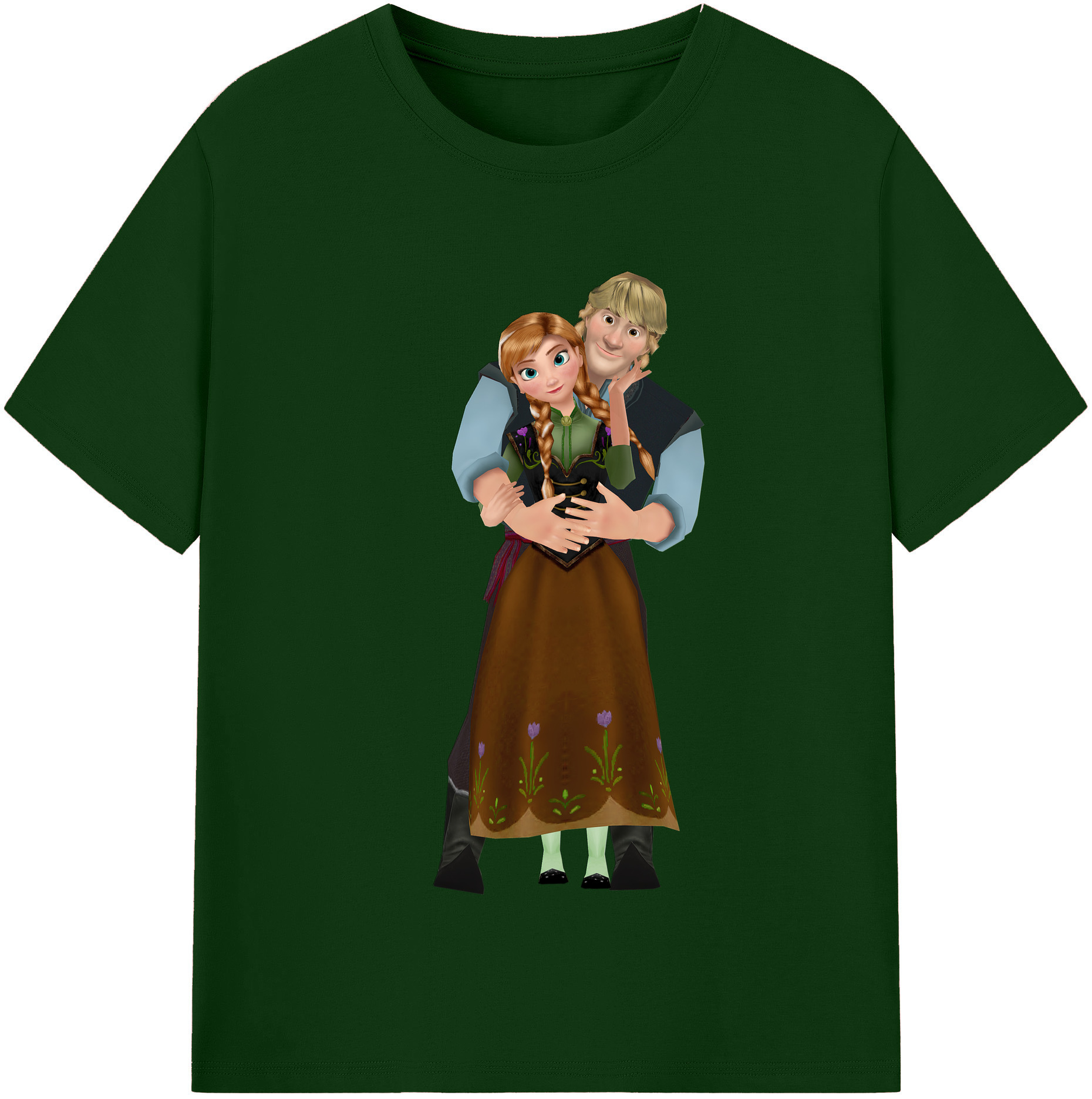 （画像用） アナと雪の女王 アンナ エルサ Frozen Anna Elsa 綿100％半袖Tシャツ（フロントプリント）